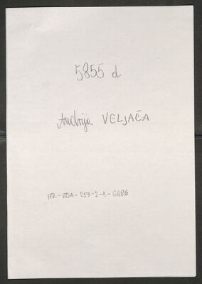 Veljača, Andrija, 14.2.1903. Policijski karton