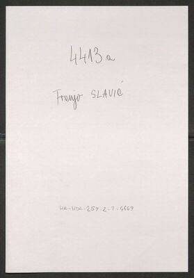 Slavić, Franjo, 4.3.1885. Policijski karton