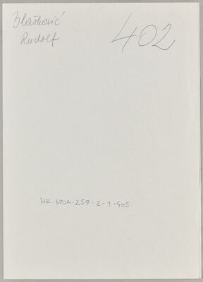 Blašković, Rudolf, 1910. Policijski karton