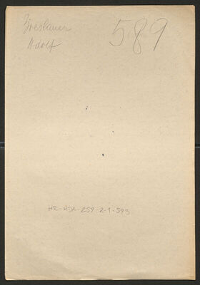 Breslauer, Adolf, 22.10.1894. Policijski karton