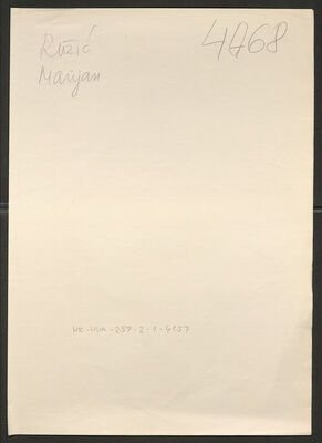 Ružić, Marijan. Policijski karton