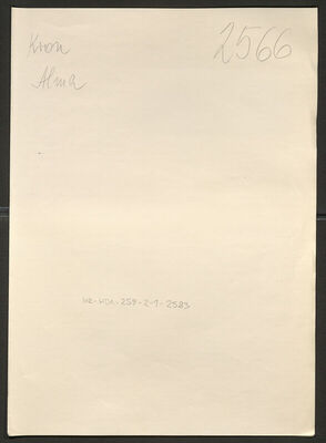 Kron, Alma, 9.11.1915. Policijski karton