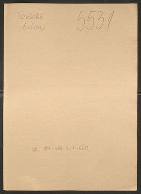 Tonšetić, Anton, 18.5.1895. Policijski karton