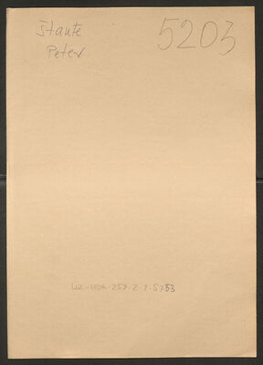 Štante, Peter, 4.5.1914. Policijski karton