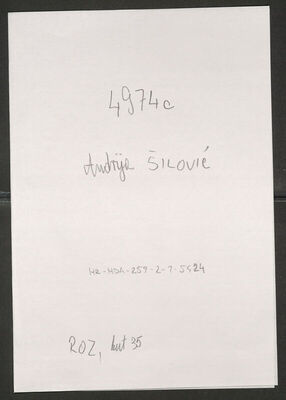 Šilović, Andrija, 25.11.1898. Policijski karton