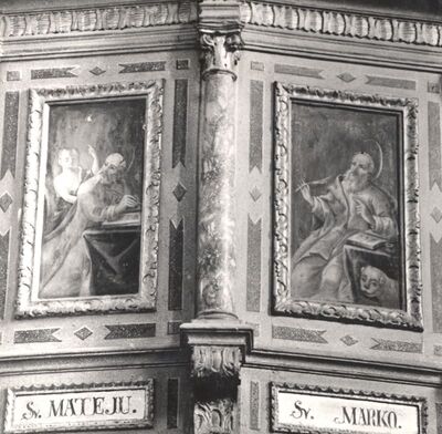 Kloštar Ivanić - Župna crkva Uznesenja Blažene djevice Marije, detalj propovjedaonice