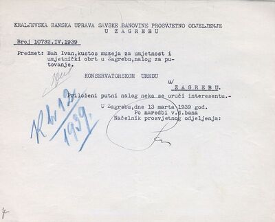 Ivan Bah, putni račun za Hrvatsku Kostajnicu i okolicu