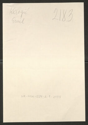 Kavgić, Emil, 19.7.1907. Policijski karton