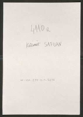 Safijan, Kazimir, 28.2.1891. Policijski karton