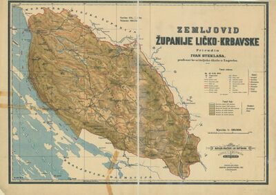 Zemljovid Županije ličko-krbavske