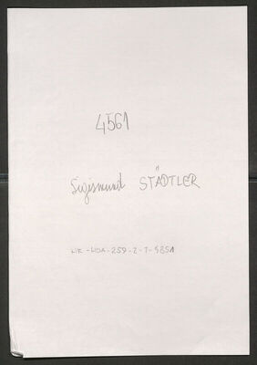 Städtler, Sigismund, 26.6.1917. Policijski karton