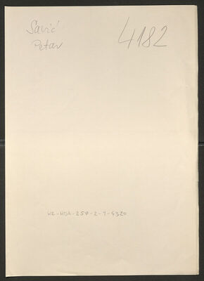 Savić, Petar. Policijski karton