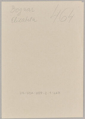 Bognar, Elizabeta, 1901. Policijski karton