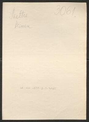 Mattes, Herman, 17.6.1909. Policijski karton