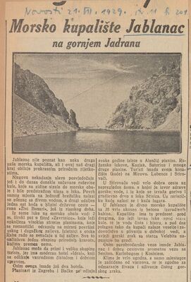 Morsko kupalište Jablanac na gornjem Jadranu