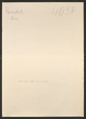 Rundek, Vera, 14.11.1925. Policijski karton