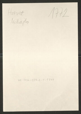 Horvat, Mihajlo, 26.9.1909. Policijski karton