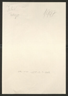 Jelić, Franjo, 15.6.1902. Policijski karton