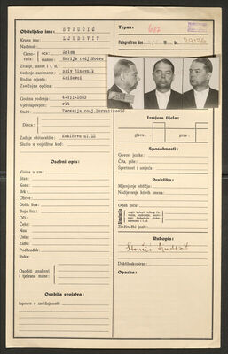 Stručić, Ljudevit, 4.7.1883. Policijski karton