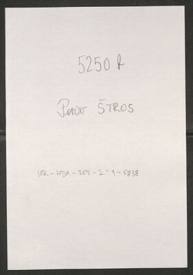 Štros, Pavao, 1.1.1907. Policijski karton