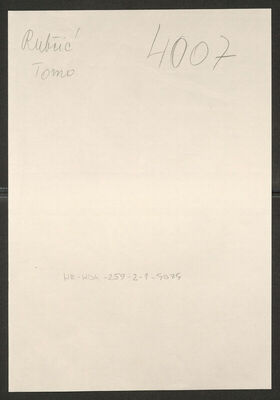 Rubčić, Tomo, 20.9.1915. Policijski karton