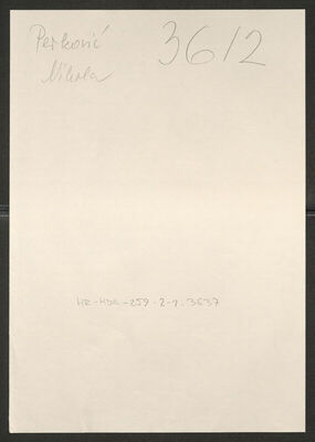 Perković, Nikola, 6.12.1921. Policijski karton