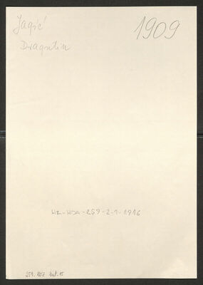 Jagić, Dragutin, 20.10.1891. Policijski karton