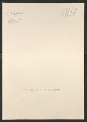 Lukanić, Albert, 23.2.1923. Policijski karton