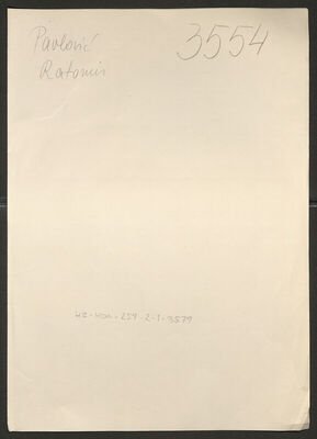 Pavlović, Ratomir, 1913. Policijski karton