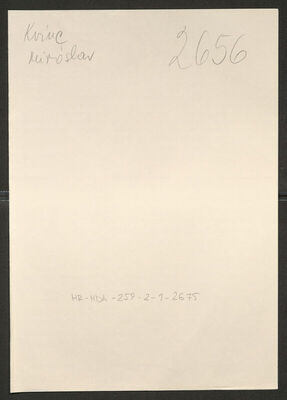 Kvinc, Miroslav, 12.2.1890. Policijski karton