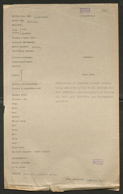 Sustrubnik, Stjepan. Policijski karton