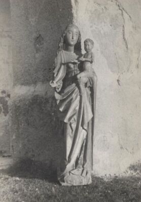 Orišje (Bosiljevo) - Crkva Uznesenja Blažene Djevice Marije, kip Bogorodice s Isusom