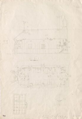 Kapela sv. Roka, idejna skica obnove kapele/presjek/tlocrt/detalji