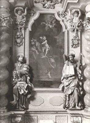 Samobor - Franjevačka crkva Uznesenja Blažene Djevice Marije, detalj bočnog oltara sv. Josipa