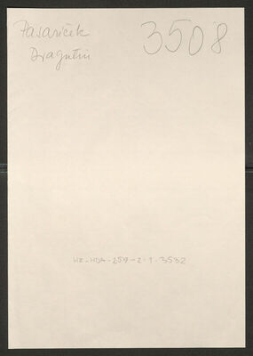 Pasariček, Dragutin, 1908. Policijski karton