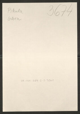 Pikula, Obren, 1905. Policijski karton