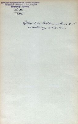 dr. E. Spitzer, Varaždin, zamolba za oprost od rekvizicije vratnih okova