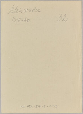 Aleksander, Branko, 15.6.1902. Policijski karton