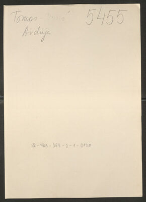 Tomas-Ružić, Andrija, 1900. Policijski karton