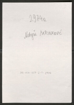 Marinković, Nebojša, 21.12.1897. Policijski karton