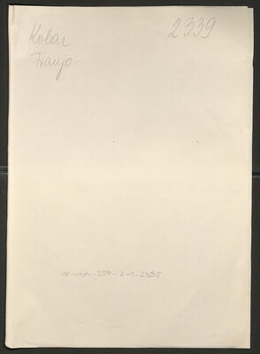 Kolar, Franjo, 22.4.1893. Policijski karton