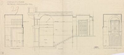 Stambena zgrada Frank, vestibul/presjek/pogled/vrata