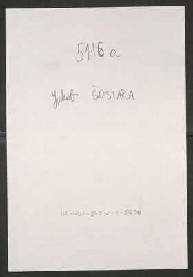 Šostera, Jakob, 1.3.1922. Policijski karton