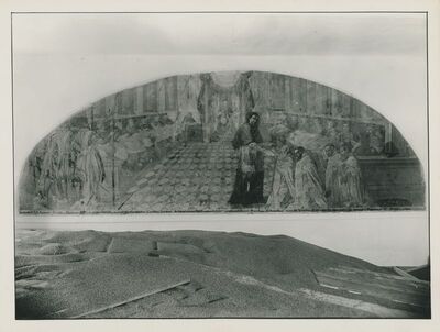 Lepoglava - Bivši pavlinski samostan, zidna slika sa scenom pape koji potvrđuje pavlinima pravila reda