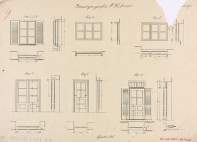 Novi Vinodolski, Projekt ljetnikovca Kulmer, stolarske radnje; vrata i prozori