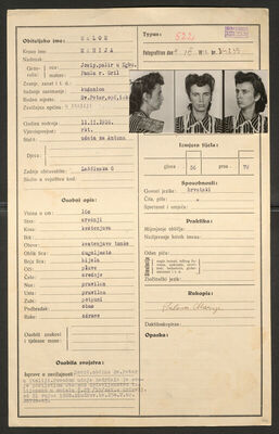 Salom, Marija, 11.2.1916. Policijski karton