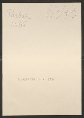 Tarbuk, Miloš, 1907. Policijski karton