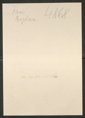 Šarić, Bogdan, 1920. Policijski karton