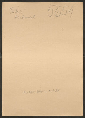 Tukić, Mehmed, 26 godina. Policijski karton