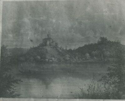 Trakošćan - dvorac nakon restauracije, litografija